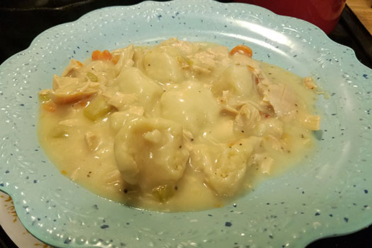 Cozy, Old Fashion Chicken and Dumpling.